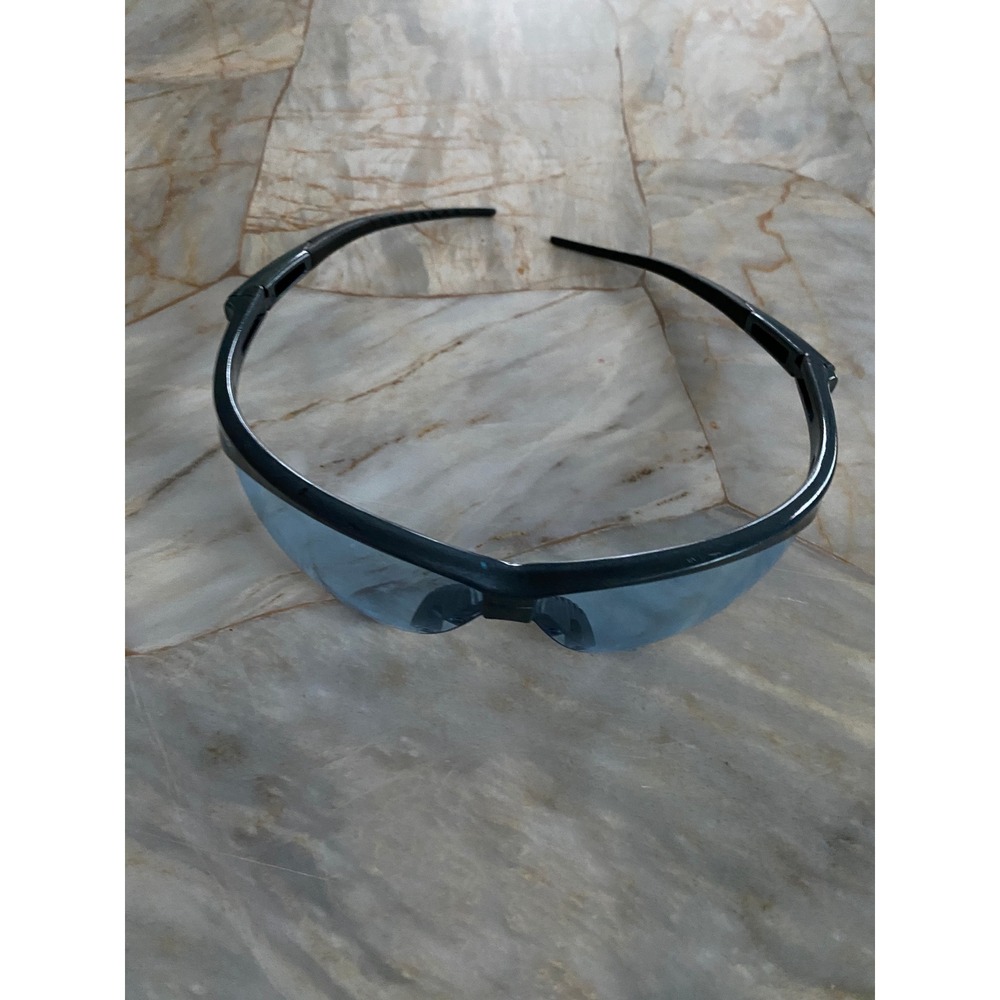 Nemesis Safety Glasses Black Frame Light Blue Tinted Lens Wraparound Sporty